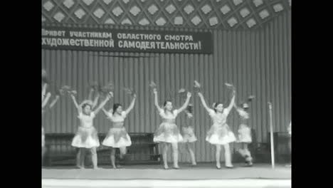 soviet children performing on stage. circa ussr 1970: soviet children performing on stage