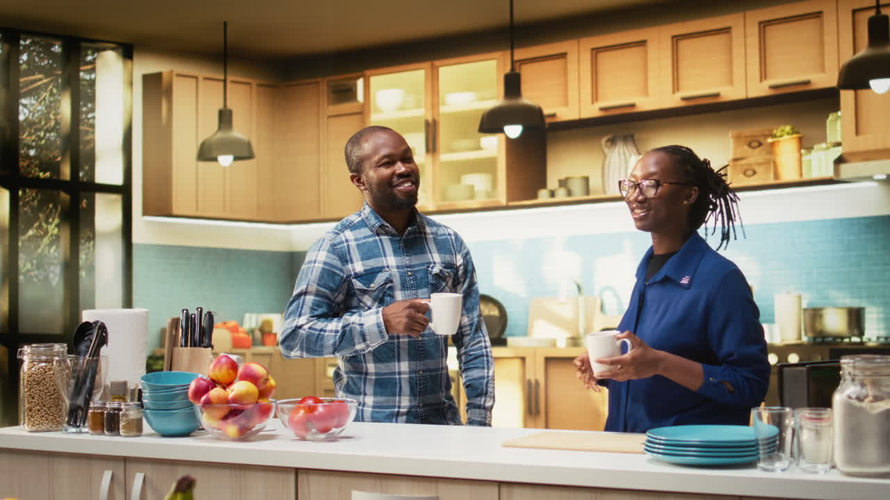 People talking in a kitchen