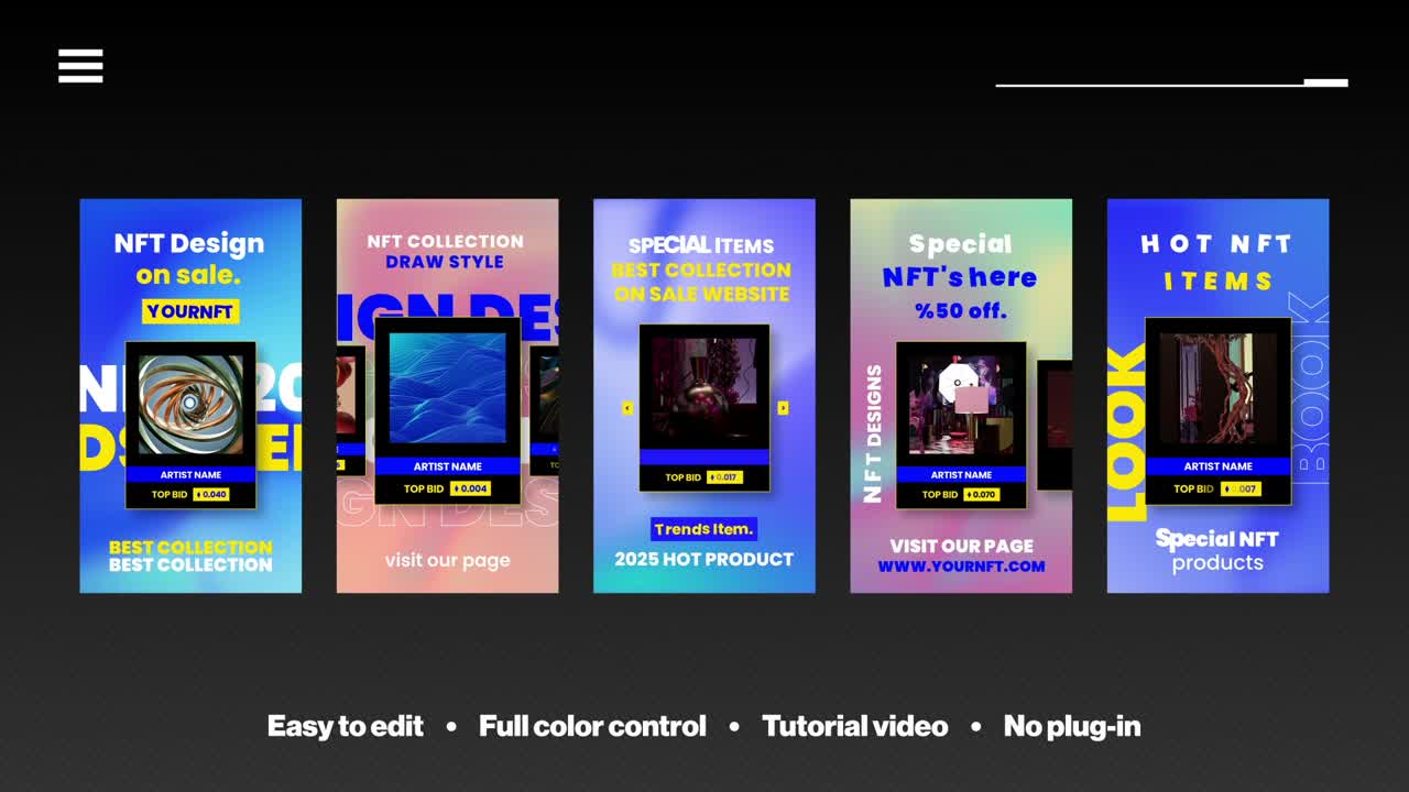 Non Fungible Token Social Reels - Customizable editable video template