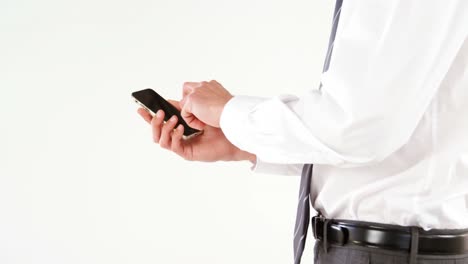 Businessman-using-mobile-phone