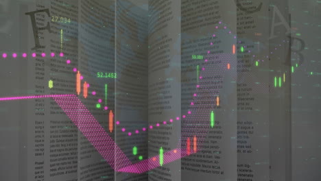 animation of data processing over book