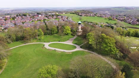 locke park tower venue barnsley yorkshire aerial drone