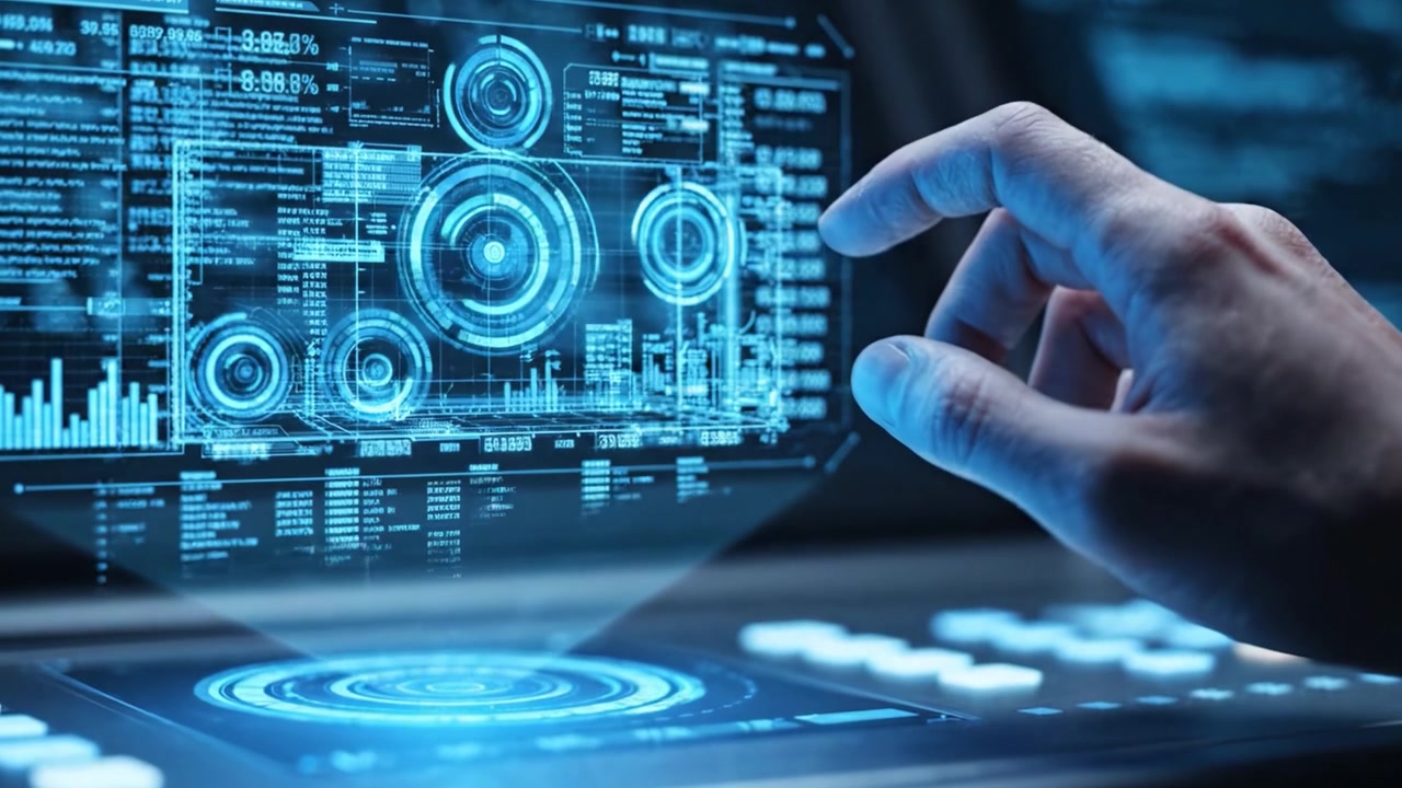 A Digital Interface Interaction: Engaging with Advanced Interactive Touchscreen Technology Amidst Complex Data Visualization