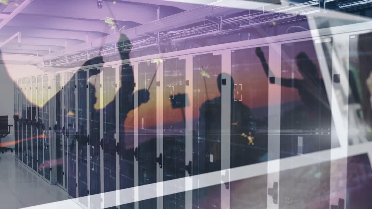 컴퓨터 서버의 애니메이션과 화면의 데이터 처리