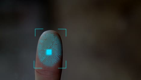 escaneo de huellas digitales tecnología futurista, con sistema de seguridad digital de circuito.
