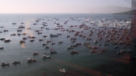 fishing fleet in the ocean