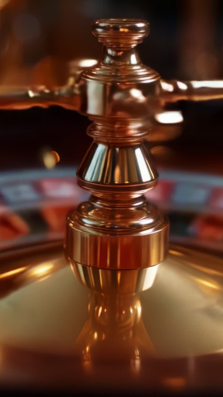 Glistening Roulette Wheel: A Stunning Close-Up of the Spin Mechanism in Action, Capturing the Excitement and Anticipation of Casino Gaming