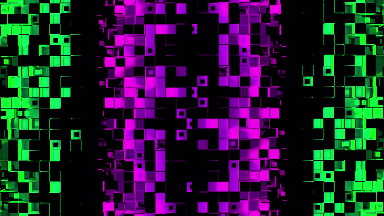 tiras abstractas de celdas de mosaico cuadradas sobre un fondo negro