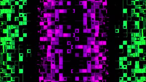 tiras abstractas de celdas de mosaico cuadradas sobre un fondo negro