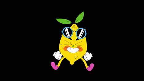 cute cartoon lemon with sunglasses