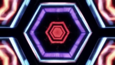 imágenes abstractas del túnel hexagonal de neón