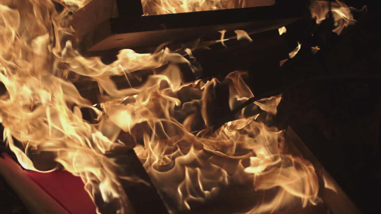 Burning Wood in Fire