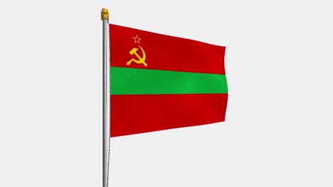 loop video of transnistria (state)flag  fluttering in the wind, slow motion video of 4k uhd