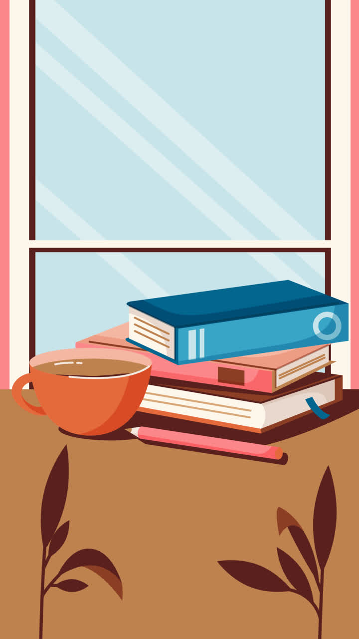 Motion Graphic of Flat background for world book day celebration