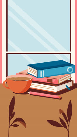 gráfico en movimiento de fondo plano para la celebración del día mundial del libro