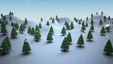 Christmas-trees-on-a-snowy-landscape