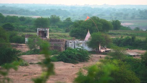 a small hindu temple of hanuman near chambal river in morena madhya pradesh