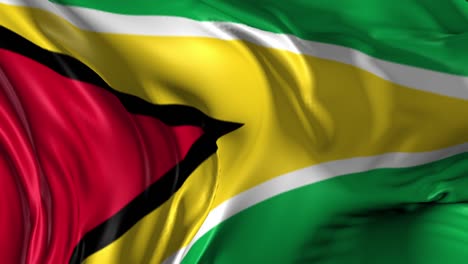 hermosa animación en 3d de la bandera de guyana en modo de bucle