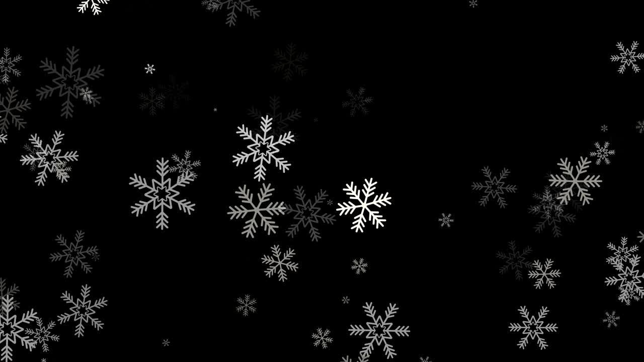 Snow Snowfall Snowflake Particles Loop Black Alpha Green Screen Animation.