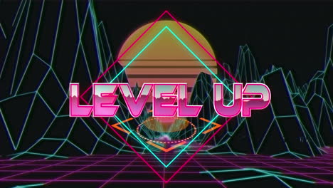 animación de nivel en el espacio abstracto digital