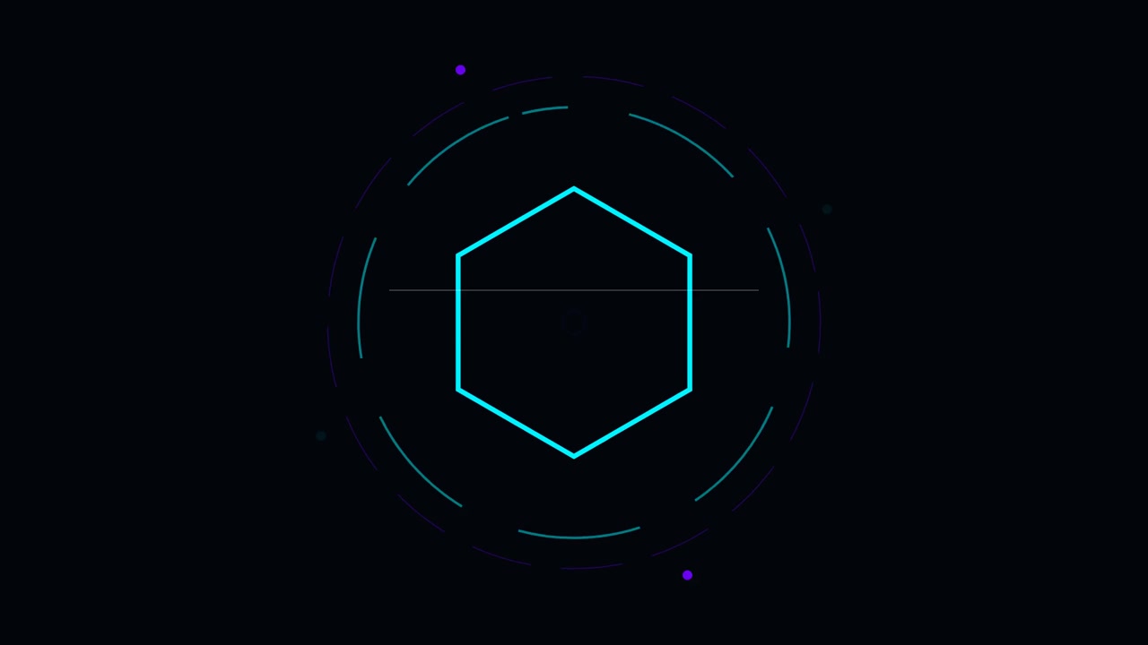 Abstract Digital Hexagon Loading Animation on Dark Background