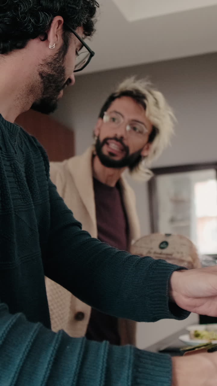 Gay Couple Doing Dishes at Home