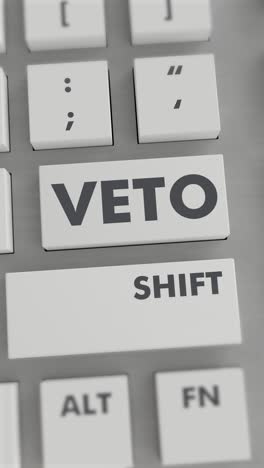 veto button pressing on keyboard vertical video