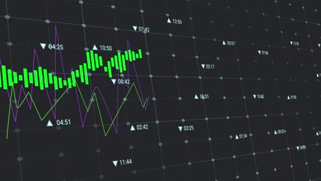 animación del procesamiento de datos sobre el globo sobre fondo negro
