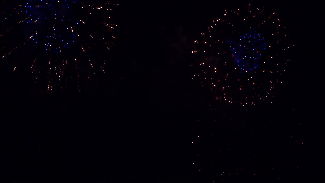 Beautiful colourful fire work display at night for celebration in festival