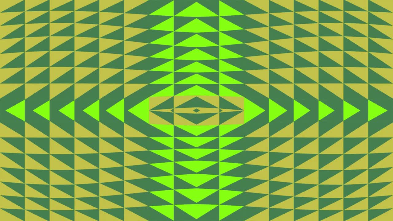 Seamless Loop of Shifting Green and Gold Geometric Triangles