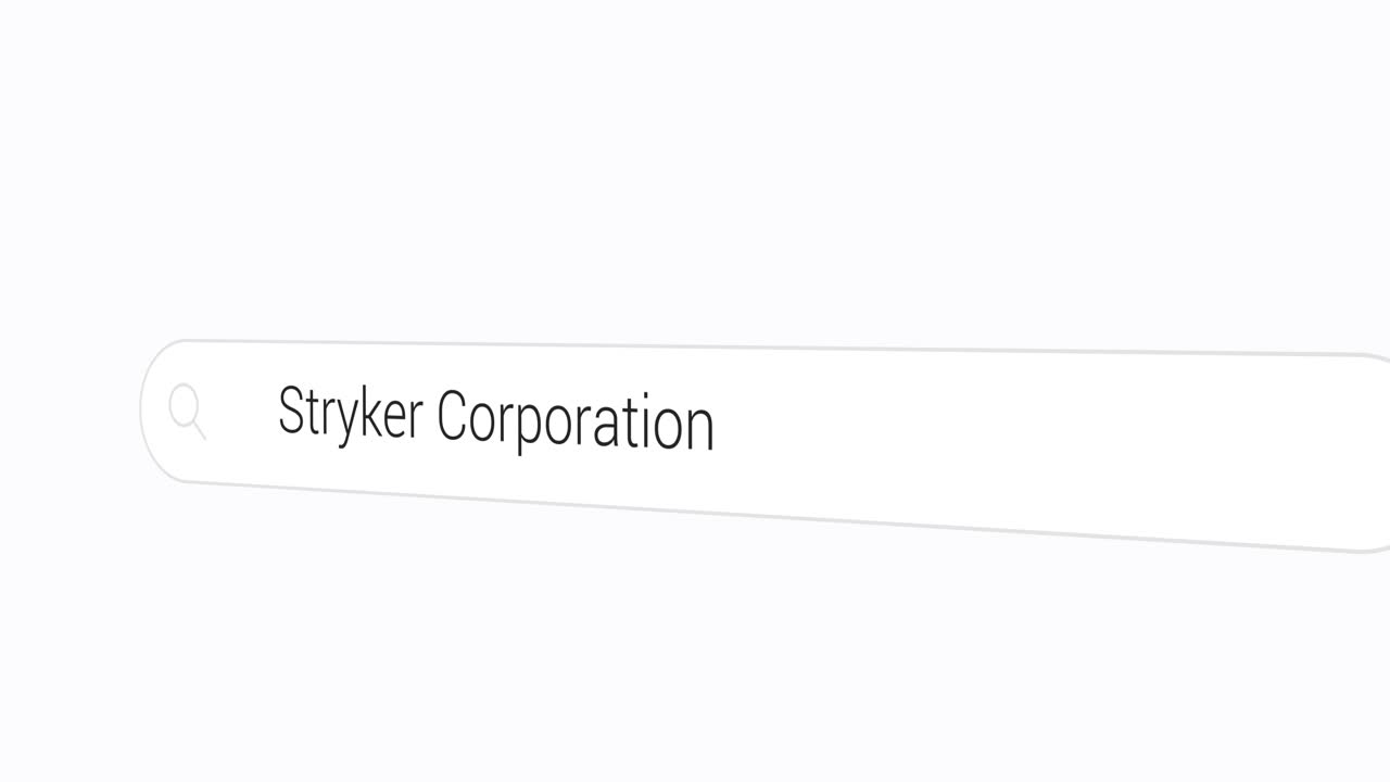 Typing Stryker Corporation on the Search Engine