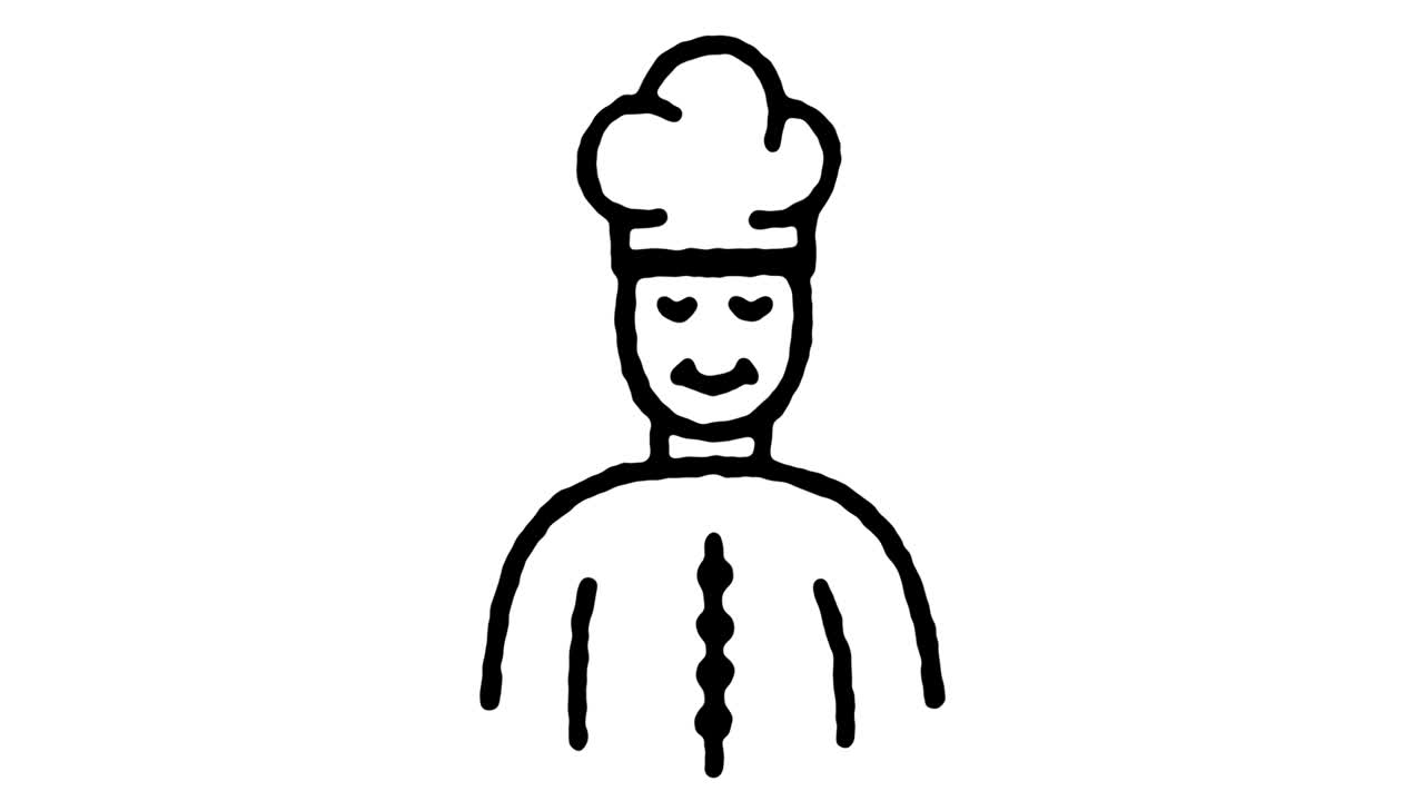요리 쇼 스케치 라인 아이콘 애니메이션