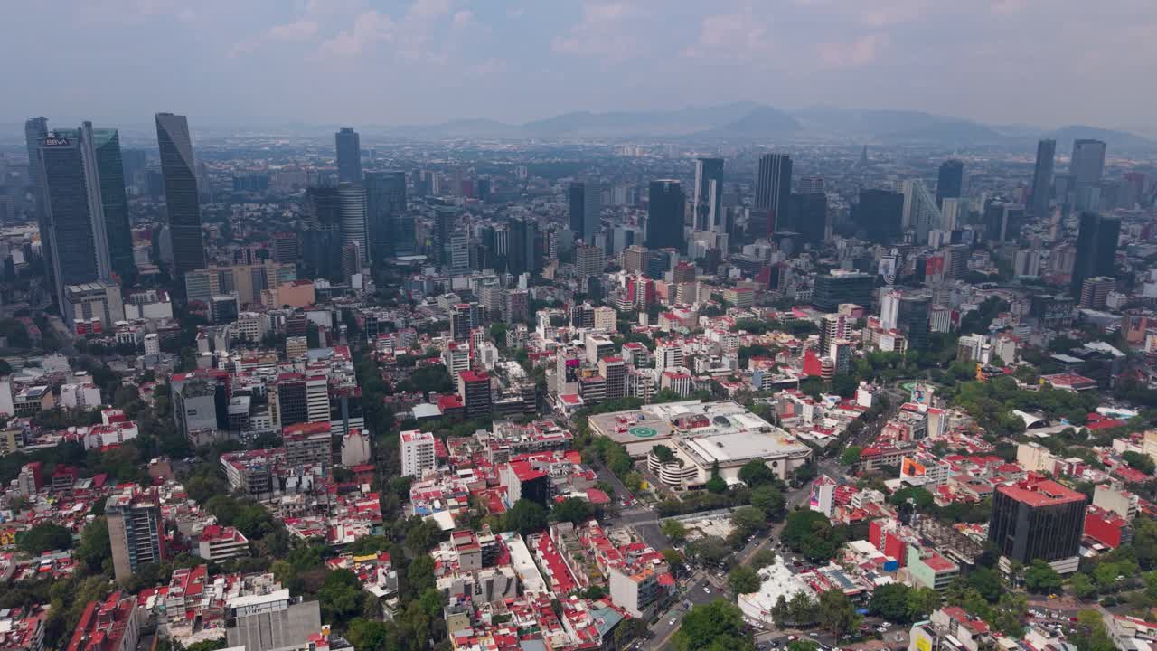 Drone filming over CDMX during weekend days
