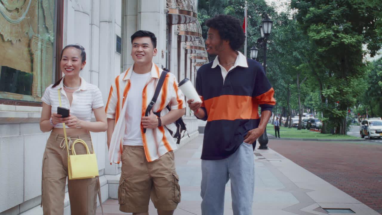 Group of Friends Having Weekend City Walk