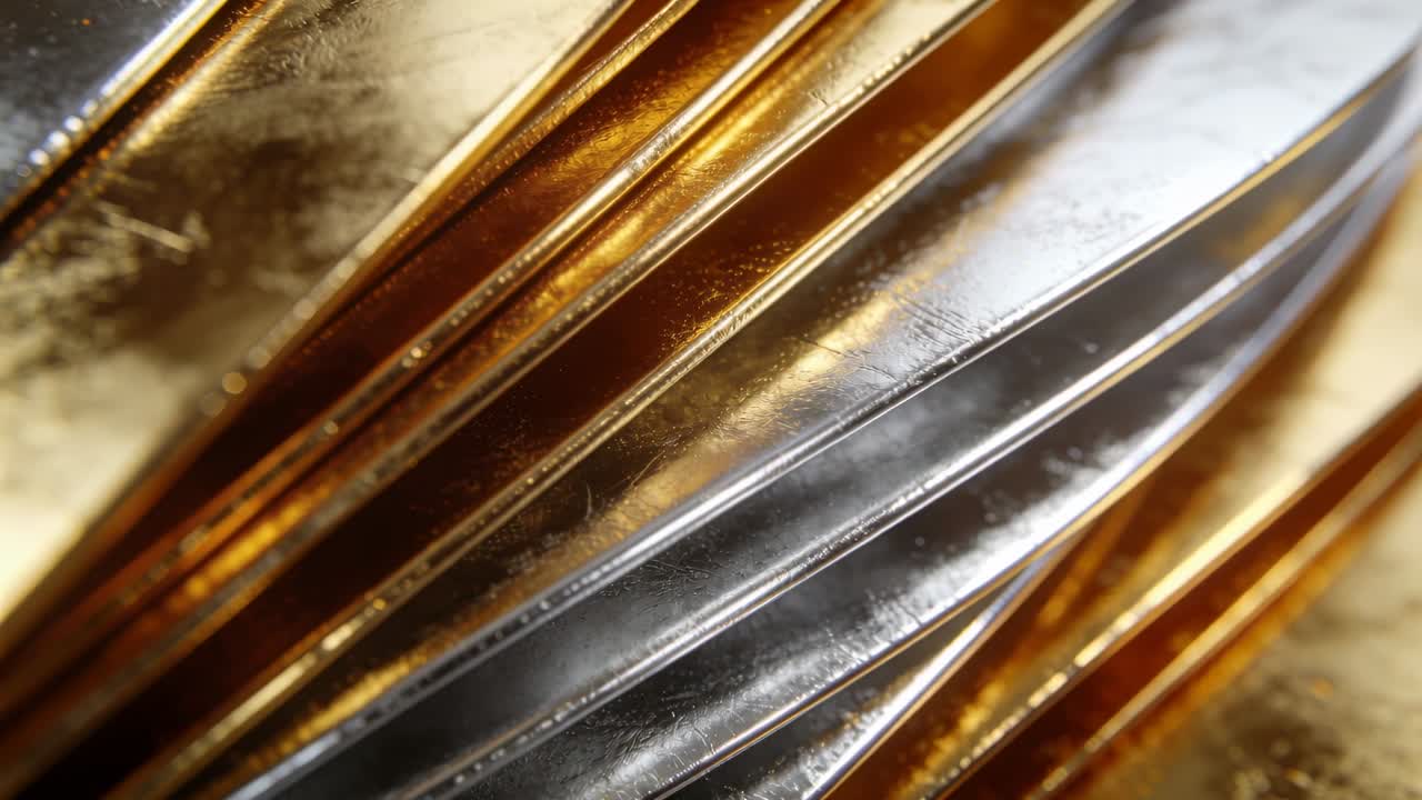 Illuminazione direzionale che si sposta su piastre metalliche a coste in uno scatto di prodotto, rivelando la texture della superficie.