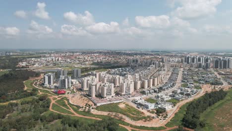 new neighborhoods buildings shot from drone, at new southern district city at the state of israel named by netivot