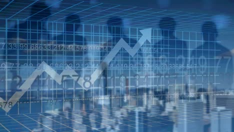 statistische datenverarbeitung und binärkodierung gegen silhouette von geschäftsleuten