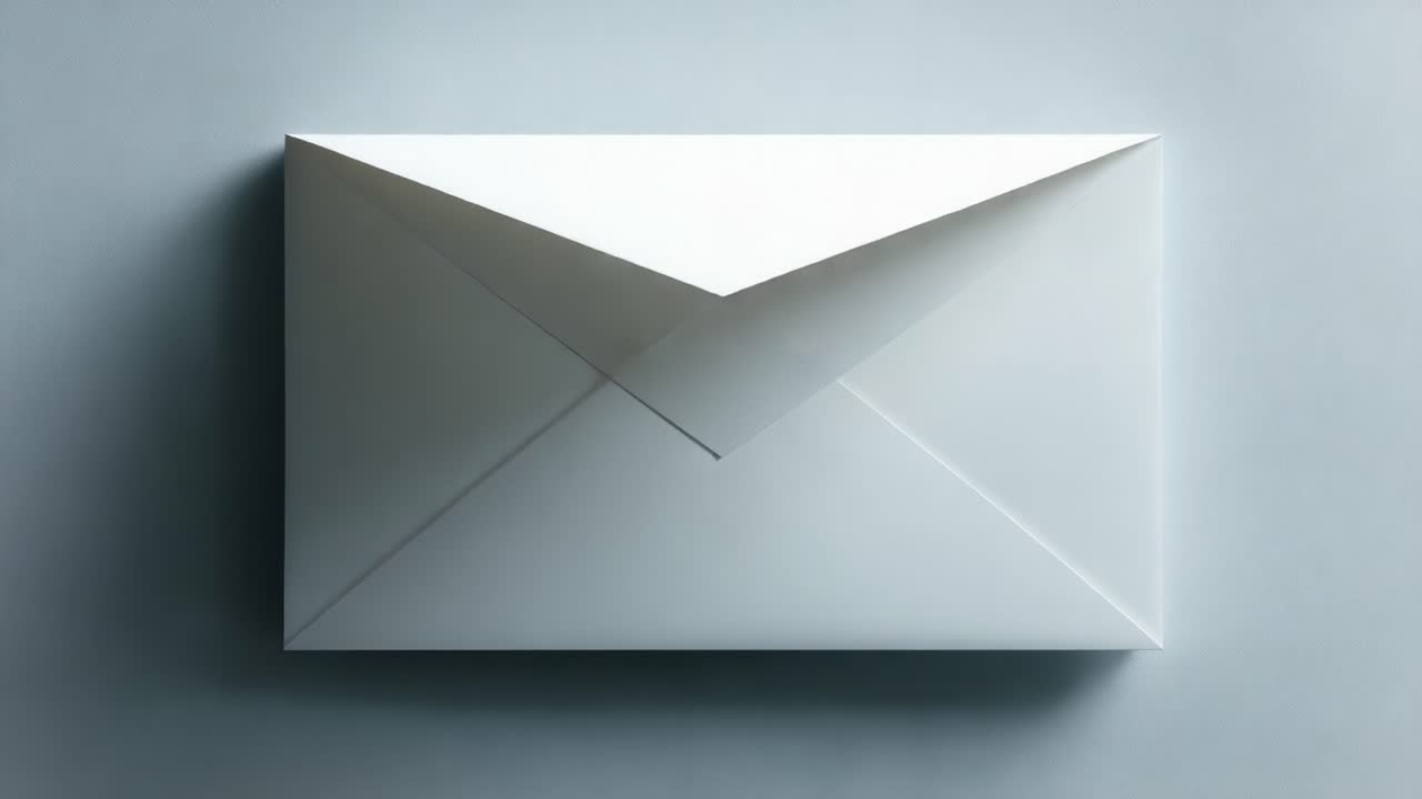 A Crisp, Elegant White Envelope Resting on a Smooth Surface, Exuding Minimalist Charm and Inviting Curiosity for Correspondence or Special Deliveries