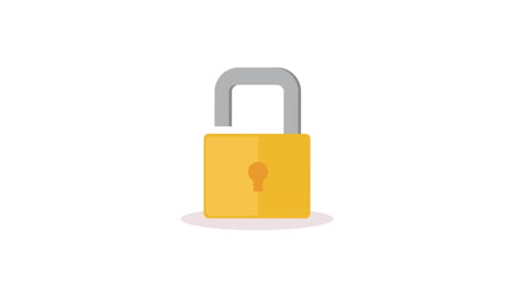 safe secure padlock open animation