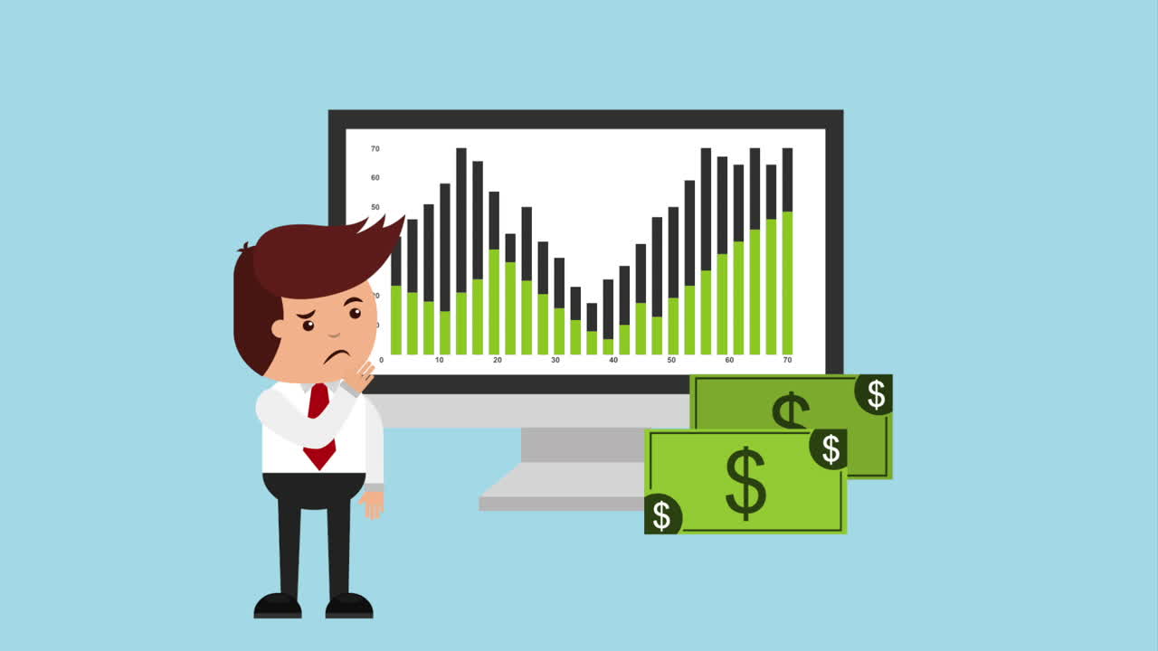 diseño de iconos estadísticos, animación de video