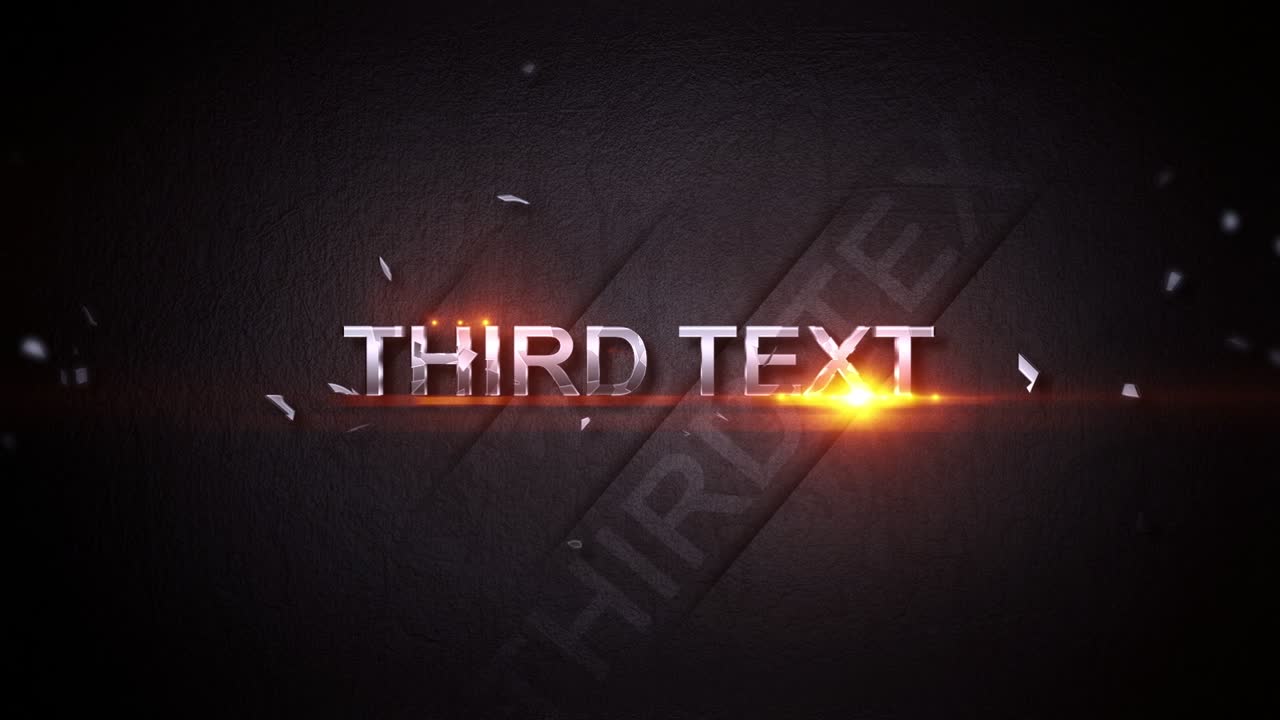 Dynamic Metallic Text Animation with Sparks and Light Flares