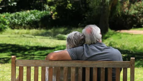 Elderly-couple-relaxing-on-a-bench