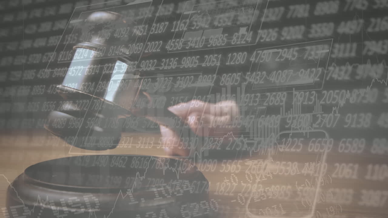 화면의 금융 수치에 대한 비즈니스 그래프의 개념적 디지털 애니메이션 4k