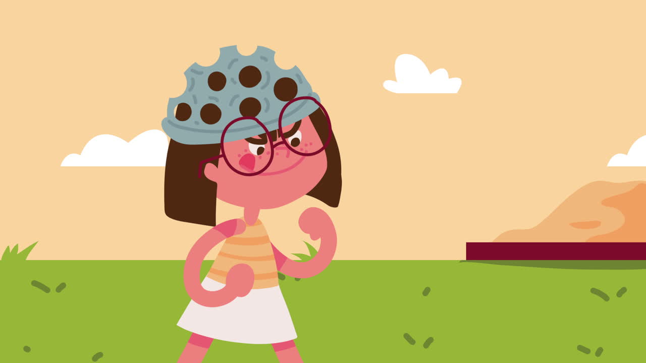 animación de personajes de niñas y niños