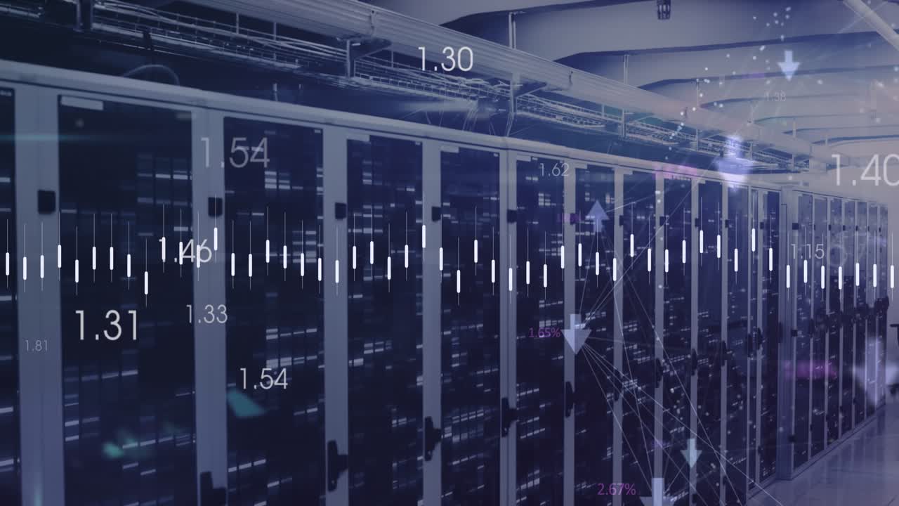 Animated business concept video of processing data and financial information