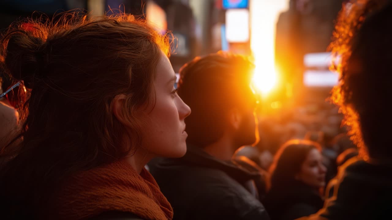 A Person Lost in Thought, Gazing at a Dazzling Sunset Amidst a Crowded Urban Landscape, Embodying the Essence of Reflection and Connection with Nature