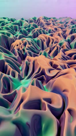 abstract undulating landscape with vibrant color gradients