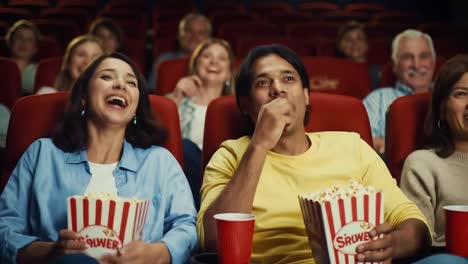 happy moviegoers enjoying a film