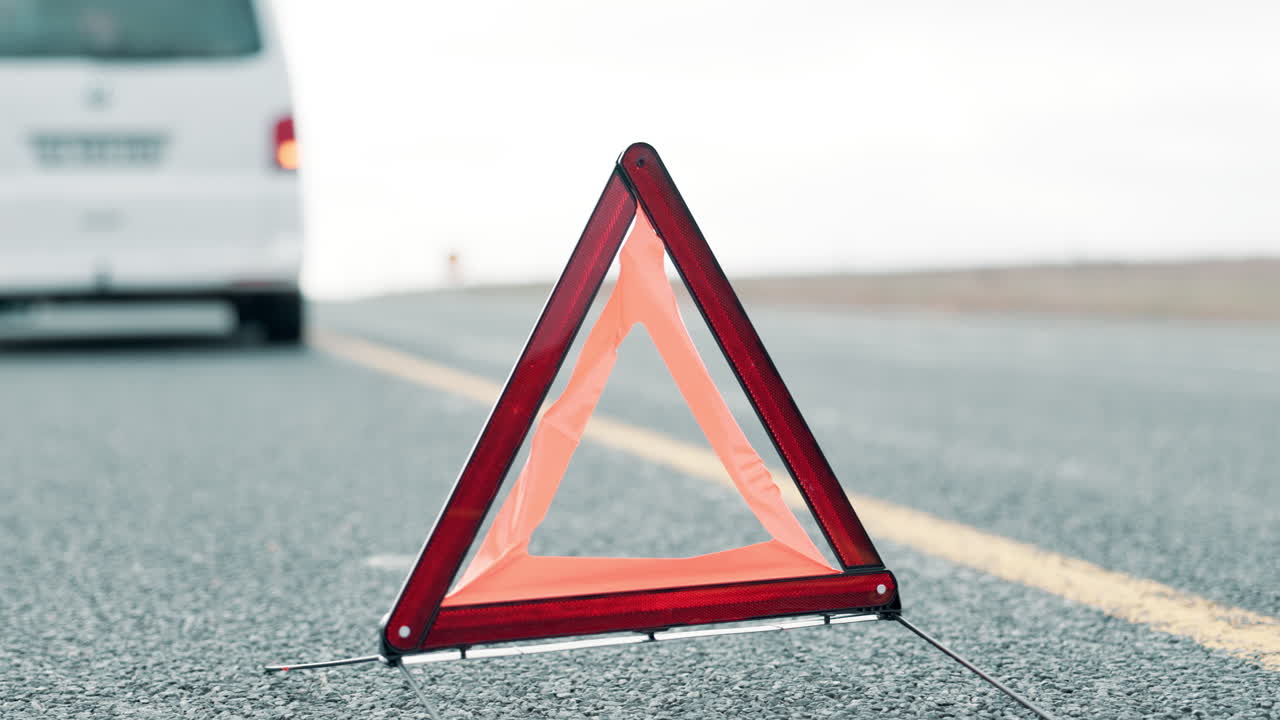 Emergency Triangle on the Road
