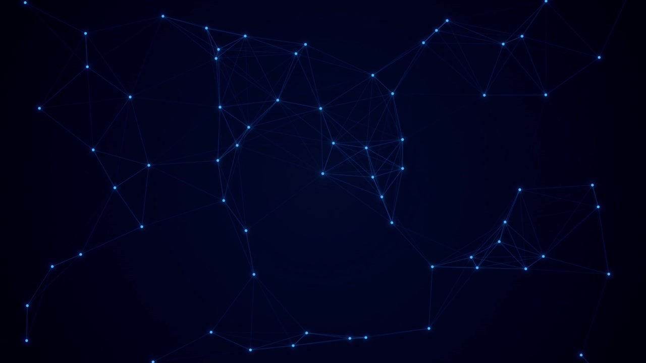 Abstract Digital Network Connection with Glowing Blue Nodes and Lines